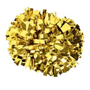 Pair - 6" Solid Metallic Gold Poms