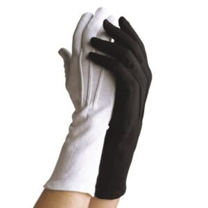 White Long-Wristed Cotton Gloves