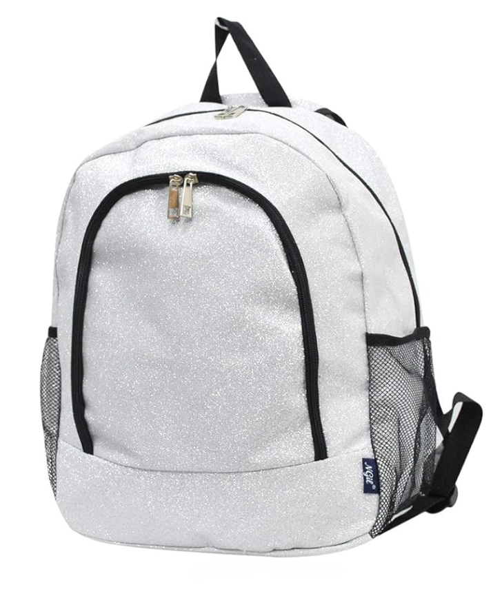Glitter-Silver Canvas Backpack